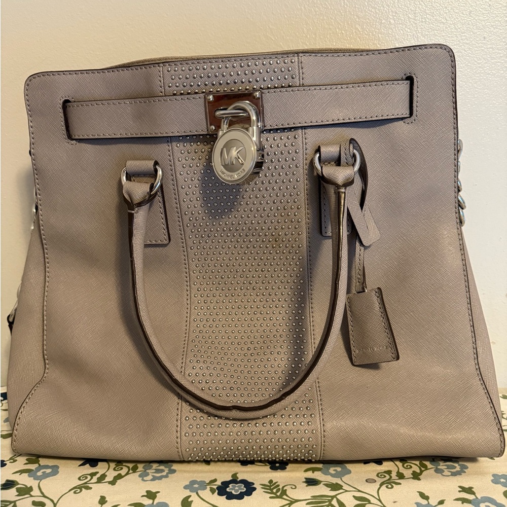 Michael Kors Taupe‎ Studded Satchel